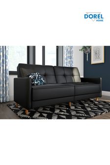 Dorel Home Black Andora Linen Sprung Sofa Bed