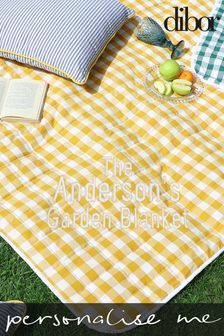 Personalised Family Size Gingham Picnic Blanket by Dibor (K00728) | £38