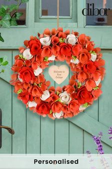 Personalised Cherry Blossom Heart Door Wreath by Dibor