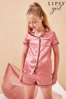 Lipsy Pink Beauty Sleep Satin Pyjama Set (K01363) | £21 - £27