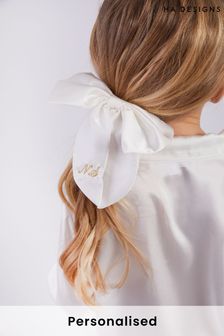 Personalised Satin Hair Bow Scrunchie by HA Designs