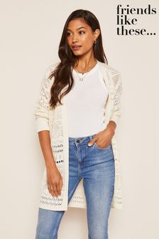 Friends Like These Crochet Knitted Long Sleeve Cardigan