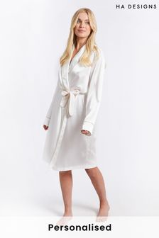Personalised Bridal Luxury Satin Classic Robe by HA Designs
