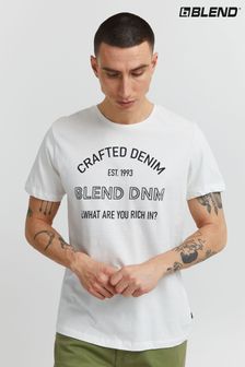 Blend Crafted Denim Print Branded T-Shirt