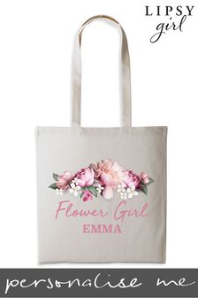 Personalised Lipsy Name Floral Bouquet Flower Girl Tote Bag (K02732) | £15