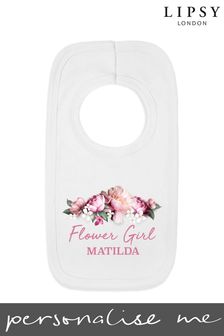 Personalised Lipsy Name Floral Bouquet Flower Girl Baby Bib (K02736) | £11
