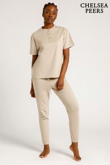 Chelsea Peers Button Up Organic Cotton Lounge Co-ord Set