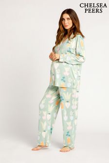 Chelsea Peers Maternity Button Up Long Pyjama Set