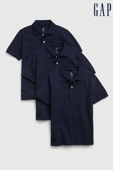 Gap Navy Blue Organic Cotton Uniform Polo piqu Shirt 3-Pack (K04364) | £35