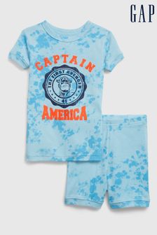 Gap Marvel 100% Organic Cotton Captain America PJ Shorts Set - Baby