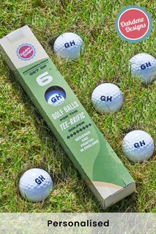 Personalised Set of 6 Golf Balls by Oakdene Designs