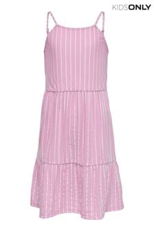 ONLY KIDS Pink Stripe Midi Dress (K04816) | £16