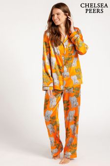 Chelsea Peers Satin Button Up Pyjama Set