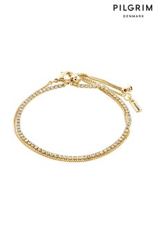 PILGRIM Millie Crystal Bracelet 2-in-1 Set