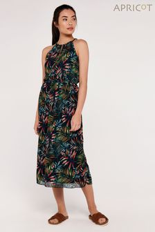 BlueSMD-001 -Medium New Women's Sleeveless Tropical Maxi Dress 