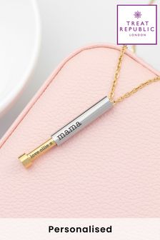 Personalised Gold and Silver Hidden Message Capsule Women's Necklace by Treat Republic