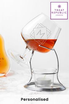 Personalised Luxury Monogram Brandy Warmer Set by Treat Republic