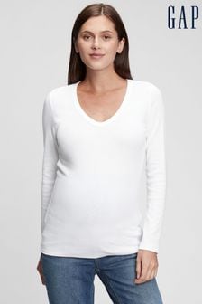 M, White Rucokecg Fashion Womens Solid Long Sleeve Foldover Asymmetrical V-Neck Shirt Casual Tops 