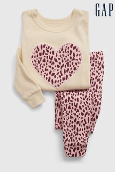 Gap 100% Organic Cotton Pink Leopard PJ Set - Baby