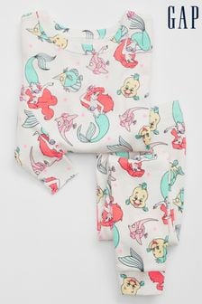 Gap New Off White Baby Disney The Little Mermaid 100% Organic Cotton Pyjama Set (K13647) | £13