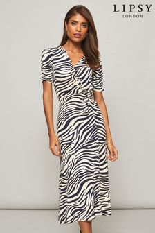 Women's White Animal Print Dresses 