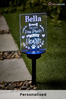 Personalised Solar Paw Prints Garden Sign by Loveabode (K14964) | £24