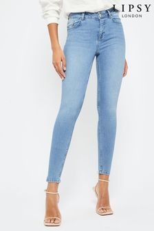 Lipsy True Pale Blue Mid Rise Skinny Kate Jeans (K16456) | £42