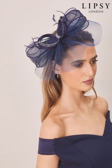 Lipsy Navy Diamante Bow Fascinator Headband (K18693) | £26