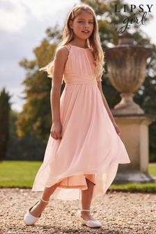 Lipsy Pink Embellished Strap Midi Occasion Dress (K18717) | £44 - £50