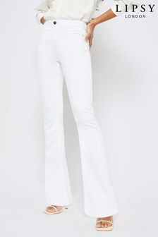 Lipsy White Mid Rise Chloe Flare Jeans (K23242) | £47