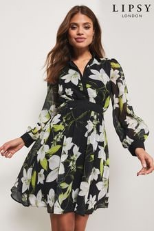 Lipsy Lily Floral Skater Shirt Dress (K33621) | £48
