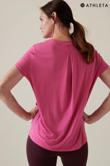 Athleta Pink Short Sleeve Crew Neck Easy T-Shirt (K42495) | £45