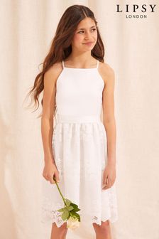Lipsy Ivory Lace Skirt Occasion Dress (K47134) | £45 - £53