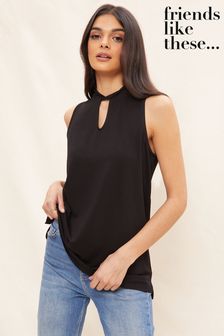 Friends Like These Black Twist Neck Sleeveless Tunic (K49988) | £22