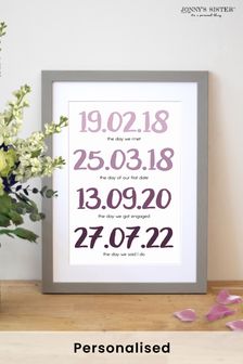 Personalised Memorable Dates Print by Jonnys Sister (K51477) | £35