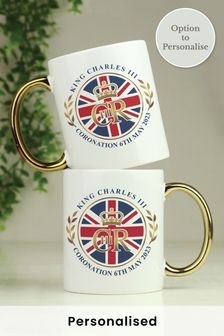Personalised King Charles Union Jack Coronation Mug by PMC (K51485) | £15