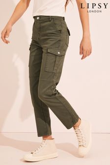 Lipsy Khaki Green Cargo Trousers (K53651) | £18 - £26