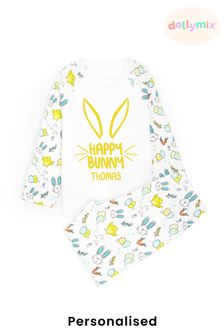 Personalised Kids Happy Bunny Pyjamas by Dollymix (K54130) | £28