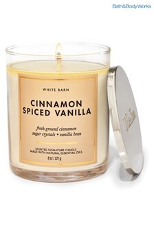 Bath & Body Works Cinnamon Spiced Vanilla Signature Single Wick Candle 8 oz / 227g