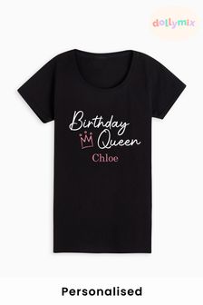 Personalised Womens Birthday Queen   T-Shirt by Dollymix. (K55586) | £17