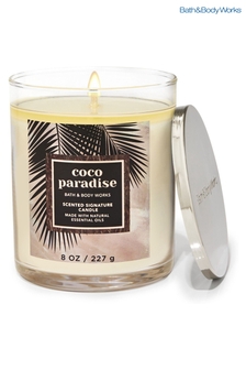 Bath & Body Works COCO PARADISE Coco Paradise Signature Single Wick Candle 7 oz / 198 g (K56832) | £20