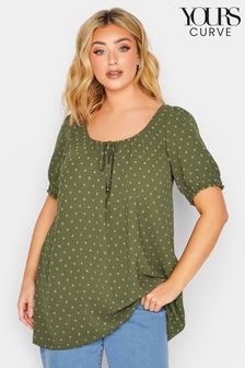 Yours Curve Green Boho Top (K60374) | £25