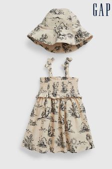 Gap Neutral Linen-Cotton Brannan Bear Dress Set (K60646) | £35