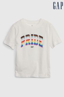 Gap White Pride Logo Crew Neck Short Sleeve T-Shirt - Toddler (K60764) | £8