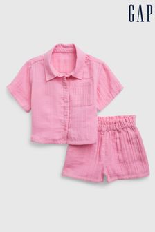Gap Pink Crinkle Gauze Outfit Set (K60776) | £30