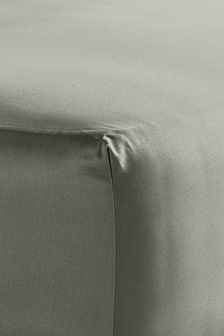 Bedfolk Green Luxe Cotton Fitted Sheet
