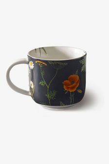 Kew Gardens Set of 2 Navy Blue Wild Floral Mugs