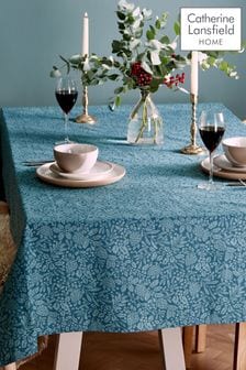 Catherine Lansfield Green Majestic Stag Cotton Wipe Clean Table Cloth