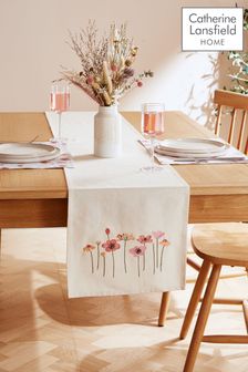 Catherine Lansfield Natural Harvest Flowers Cotton Table Runner