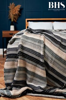 BHS Grey Ombre Knitted Throw